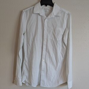Calvin Klein Men's Light Gray Striped Shirt